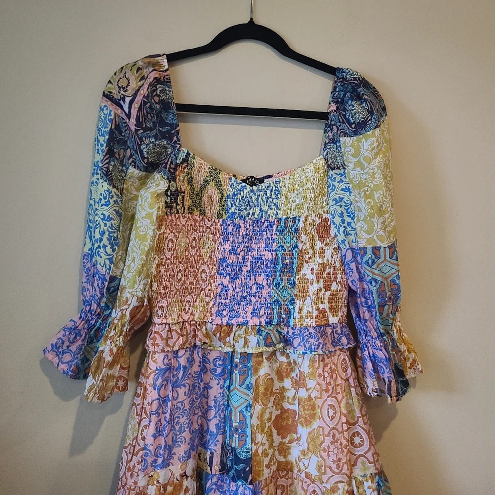 Fate Patchwork Print Multicolor Women's Dress Siz… - image 2